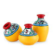 Picture of Terracotta Table Pots Warli Miniature (Set of 3 - Yellow)