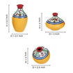 Picture of Terracotta Table Pots Warli Miniature (Set of 3 - Yellow)