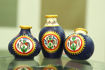 Picture of Terracotta Table Pots Warli Miniature (Set of 3 - Blue)