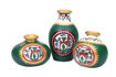 Picture of Terracotta Table Pots Warli MIniature (Set of 3 - Green)