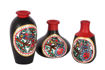 Picture of Terracotta Miniature Madhubani Table Pots (Set of 3 - Black)