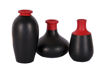 Picture of Terracotta Miniature Madhubani Table Pots (Set of 3 - Black)