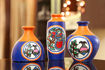 Picture of Terracotta Miniature Madhubani Table Pots (Set of 3 - Blue)