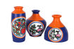 Picture of Terracotta Miniature Madhubani Table Pots (Set of 3 - Blue)