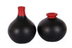 Picture of Terracotta Miniature Madhubani Table Pots (Set of 2 - Black)