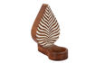 Picture of Wooden Tealight Holder Engraved Leaf (Table or Wall)