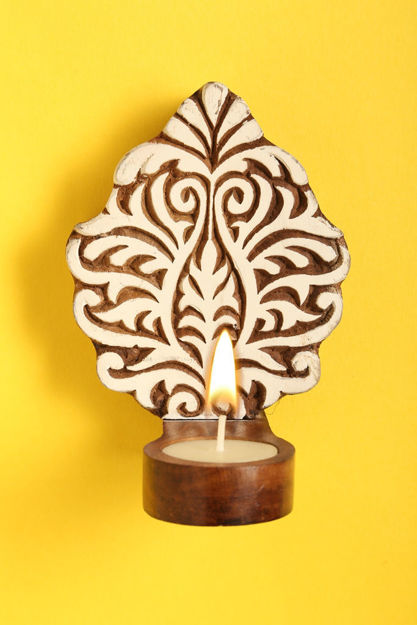 Picture of Wooden Tealight Holder Engraved (Table or Wall)