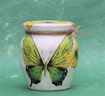 Picture of Big yellow-green butterflies on matki jar decoupaged