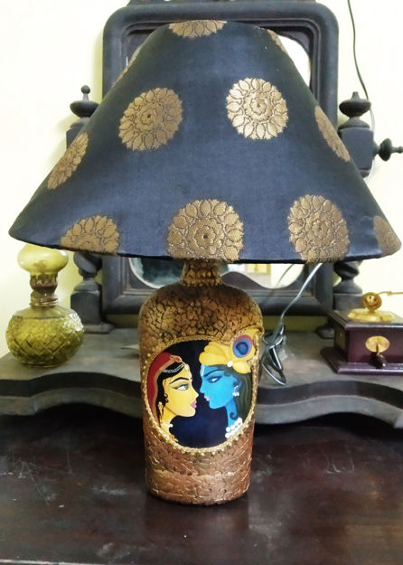 Picture of Bottle Lamp Hand Painted Love