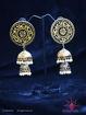 Picture of Earring with Hanging Jhumka - Handpainted Gold & Black
