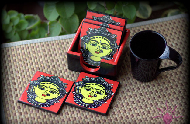Picture of Tea Coasters - Kalamkari Face (Set of 6)