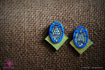 Picture of Earring Studs - Madhubani Fish Design (Handpainted Blue)