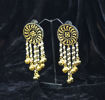 Picture of Earrings - Mandala Dangler Design (Handpainted Gold & Black)