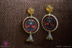 Picture of Earring with Hanging Jhumka - Madhubani Peacock Design