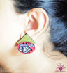 Picture of Earring Studs - Madhubani Fish Design (Handpainted Pink & Gold)