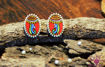 Picture of Earring Studs - Mural Motif Design (Handpainted Red)