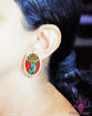 Picture of Earring Studs - Mural Motif Design (Handpainted Red)