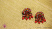 Picture of Earring Studs with Red Agate Beads - Thaiyam Design (Handpainted Red)
