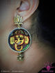 Picture of Earring with Hanging Jhumka - Ganesha Design (Handpainted Yellow)