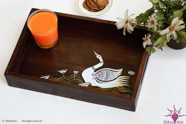 Picture of Wooden Serving Tray - Swan