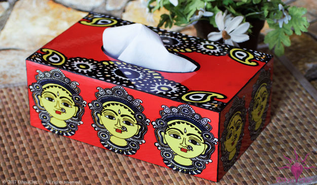 Picture of Tissue Box - Kalamkari Face