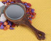 Picture of Wooden Hand Mirror Royal Look Round Small (Select your Colour)