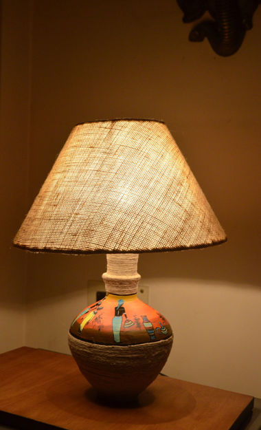 Picture of Bottle Lamp Hand Painted Africa