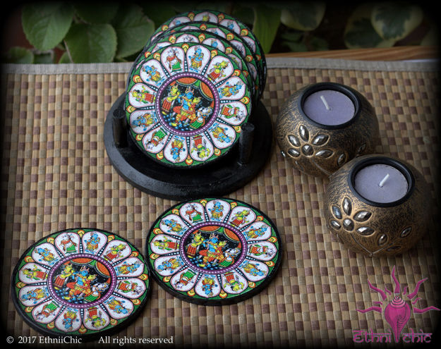 Picture of Tea Coasters - Raas Leela Round (Set of 6)