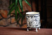 Picture of Votive Stand - Hand Painted Black Flower