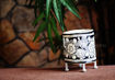 Picture of Votive Stand - Hand Painted Black Flower