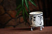 Picture of Votive Stand - Hand Painted Black Peacock