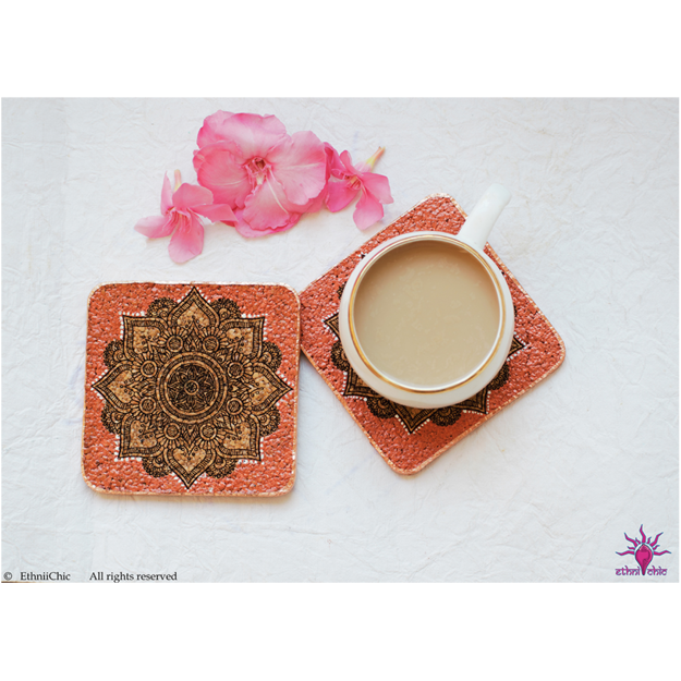 Picture of Tea Coasters - Mandala Cork (Set of 2)