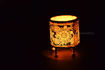 Picture of Votive Stand - Hand Painted Black Flower