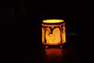 Picture of Votive Stand - Hand Painted Black Peacock