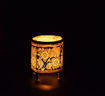 Picture of Votive Stand - Hand Painted Black Flower
