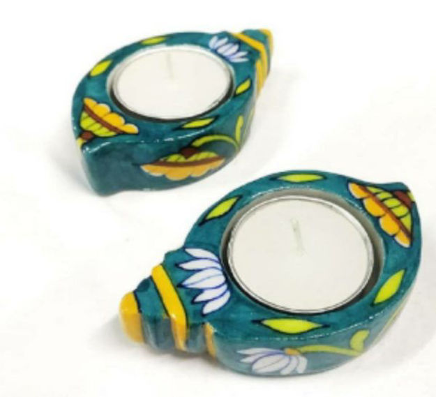 Picture of Floral Tealight Holder – Set of 2 (Available in 10 Designs)