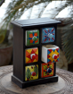 Picture of Hand Painted Wooden Ceramic Jewellery Box with 6 Racks