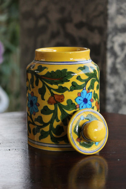 Picture of Blue Pottery Sugar Jar (Available in 5 Designs)