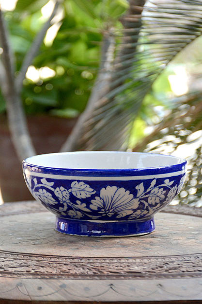 Picture of Handcrafted Blue Floral Bowl