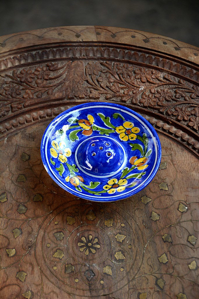 Blue Floral Incense Holder