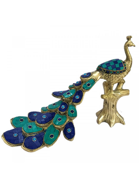 Picture of Brass Standing Peacock Statue