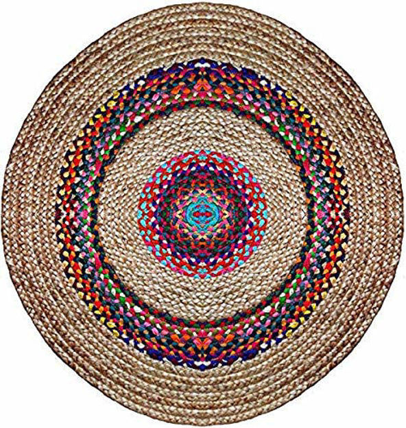 Picture of Hand Woven Jute Mix Chindi Round Indoor Carpet