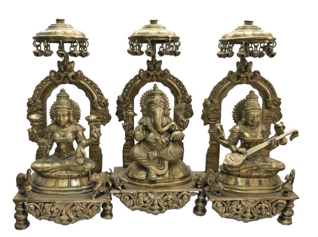 Picture of Bronze Lakshmi, Ganesha & Sarasvathi