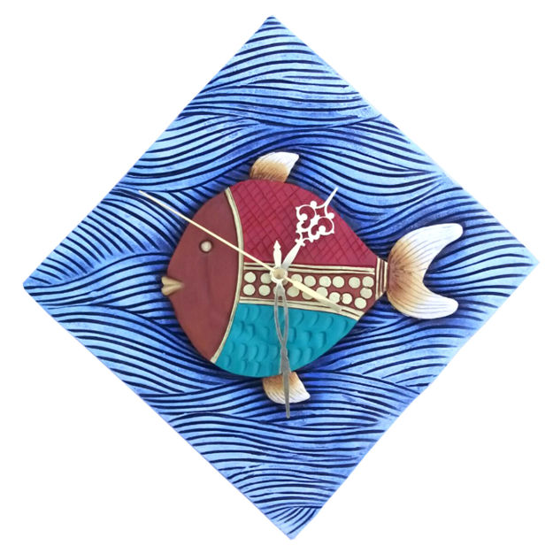Picture of Center Fish Terracotta Wall Clock