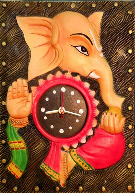 Picture of Terracotta Wall Clock (Ladoo Ganesha)
