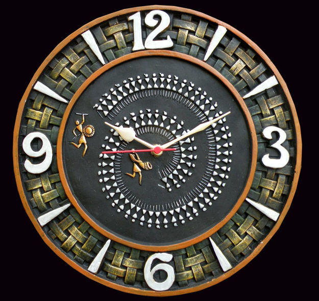 Picture of Terracotta Wall Clock (Tribal Music)