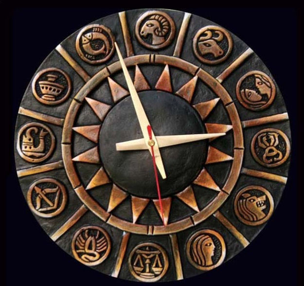 Picture of Terracotta Wall Clock (Zodiac Circle)
