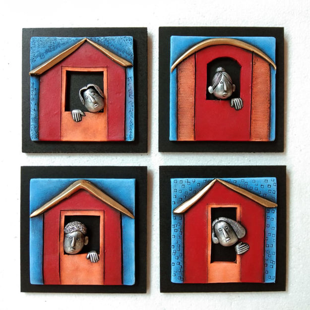 Picture of House Terracotta Wall Decor (Set of 4)