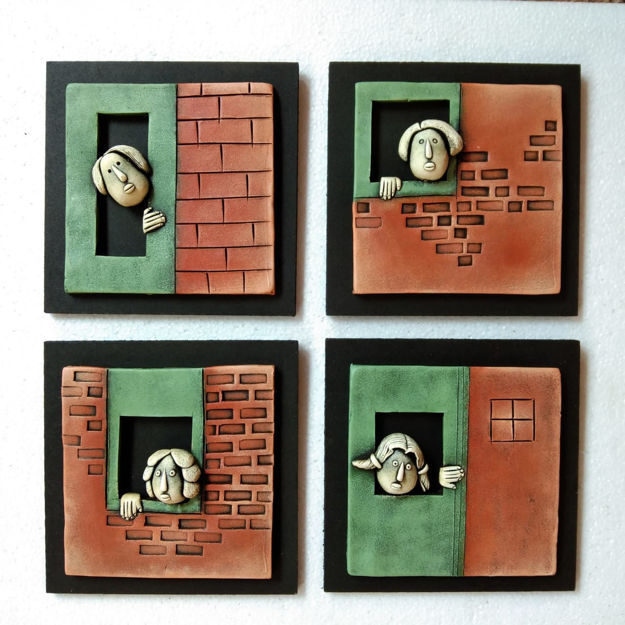 Picture of Brick Terracotta Wall Decor (Set of 4)