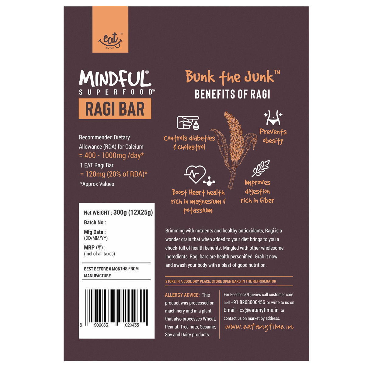 Ragi Millet Snack Bars (Pack of 12) | Wecomart - Buy Authentic Indian ...